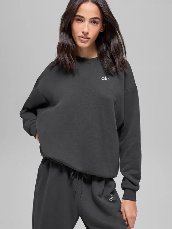 ALO Yoga Tops - Alo Yoga Accolade Crew Neck Pullover Anthracite Grey size medium NWT